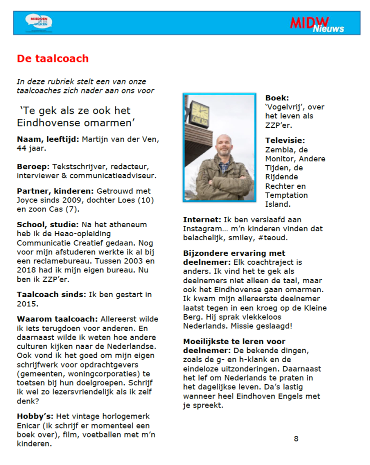 taalcoach Martijn van der Ven Humanitas Enicar